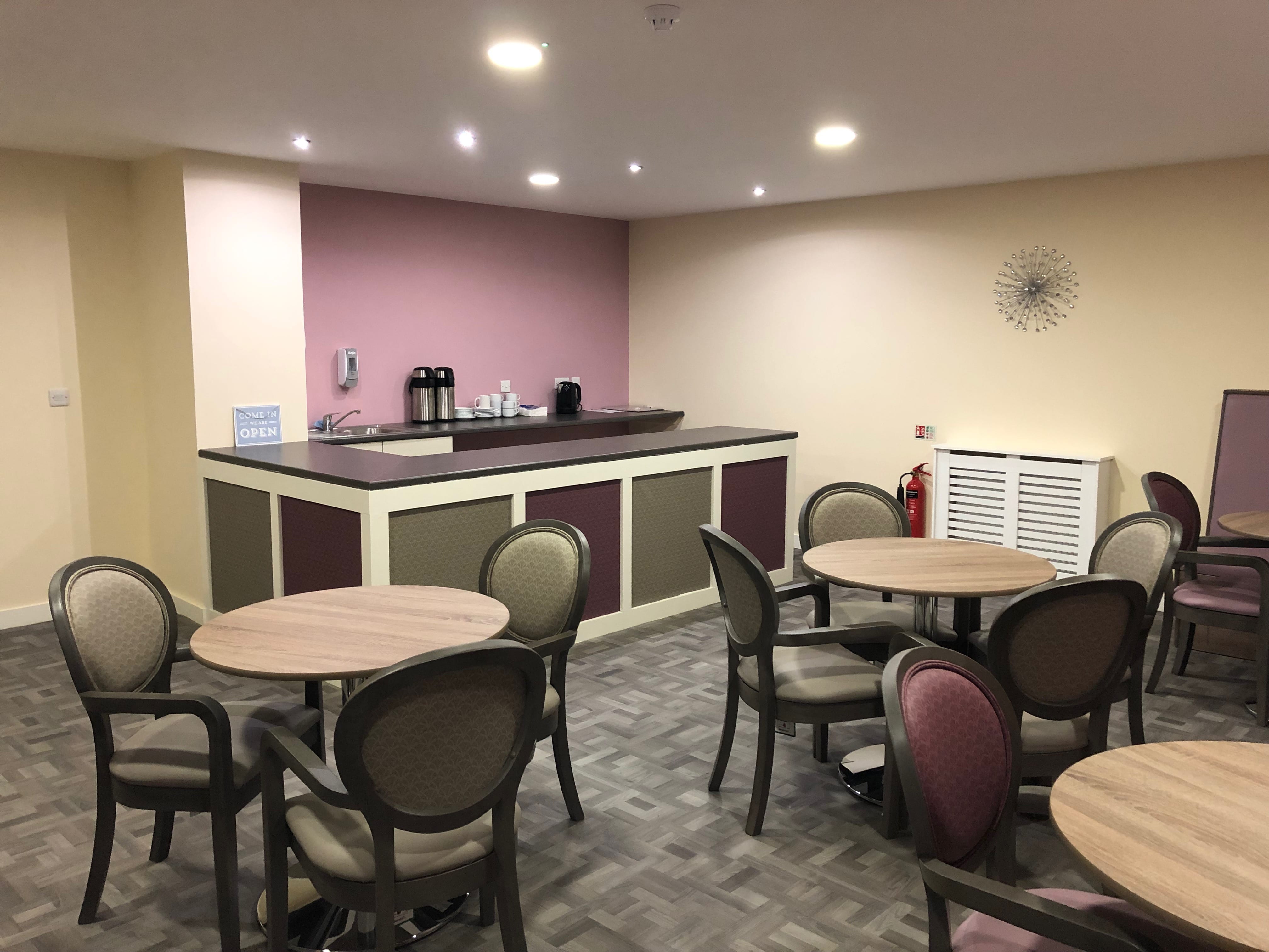 Coffee shop and bar for family and friends of residents aScissett mount care home in Huddersfield