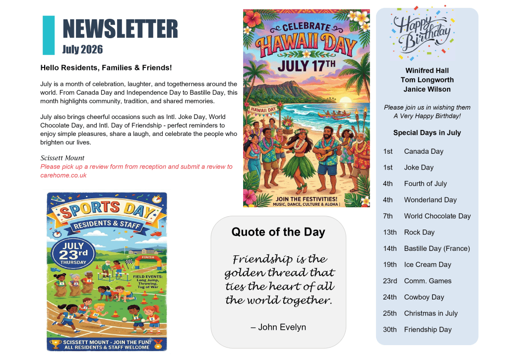 July Newsletter