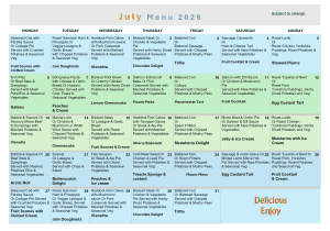 July Menu